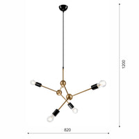 Lampada a Sospensione Alessia, Oro, Metallo, 120x82x5 cm, EPIKASA