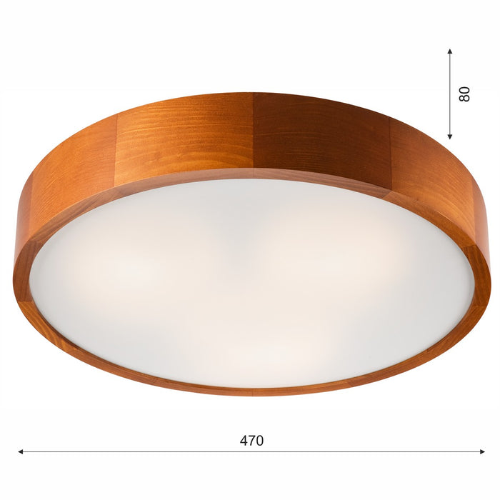 Lampada a Soffitto Eveline, Marrone, Legno, 8x47x47 cm, EPIKASA