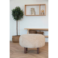 Pouf Inverness, Beige, Poliestere, 50x50x33 cm, EPIKASA