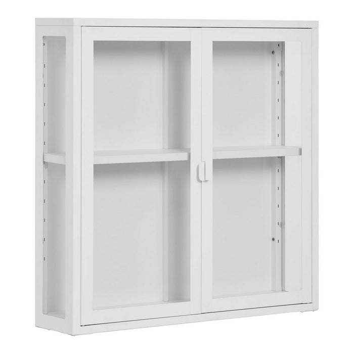 Vetrinetta Pensile Brisbane, Bianco, Metallo, 80x18x80 cm, EPIKASA