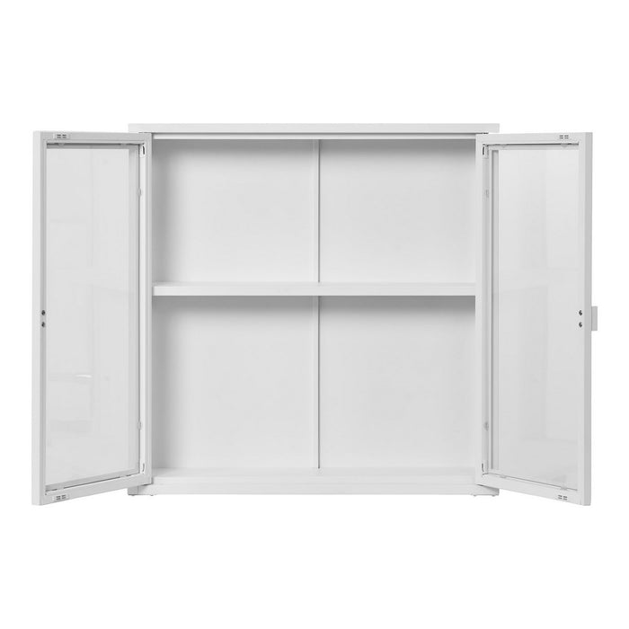 Vetrinetta Pensile Brisbane, Bianco, Metallo, 80x18x80 cm, EPIKASA