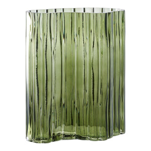 Vaso Decorativo Lugano, Verde, Vetro, 21,5x12x26,5 cm, EPIKASA