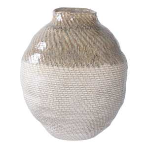 Vaso Decorativo Soft, Beige, Ceramica, 26x26x30,5 cm, EPIKASA