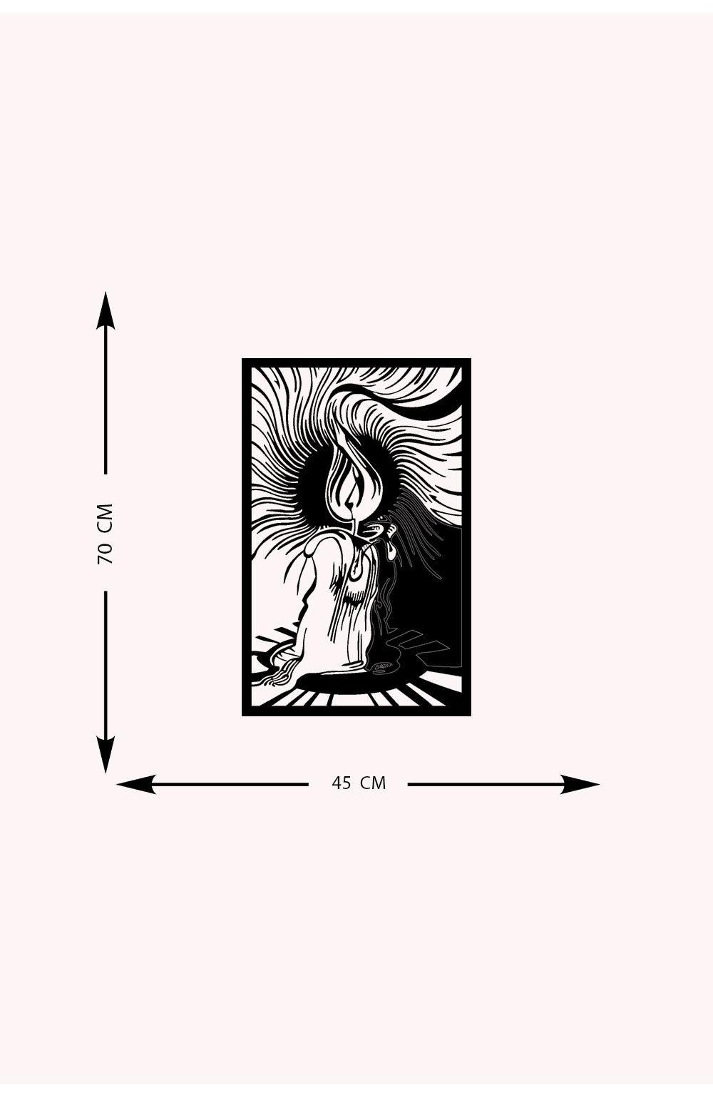 Decorazione in Metallo Candle, Nero, Metallo, 45x0,15x70 cm, EPIKASA