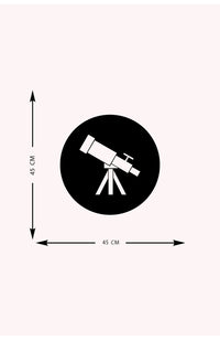 Decorazione in Metallo Telescopio, Nero, Metallo, 45x0,15x45 cm, EPIKASA