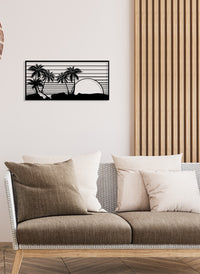 Decorazione in Metallo Spiaggia, Nero, Metallo, 85x0,15x40 cm, EPIKASA