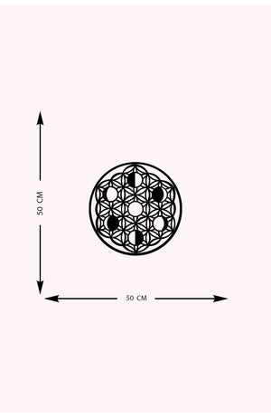 Decorazione in Metallo Mandala 2, Nero, Metallo, 50x0,15x50 cm, EPIKASA