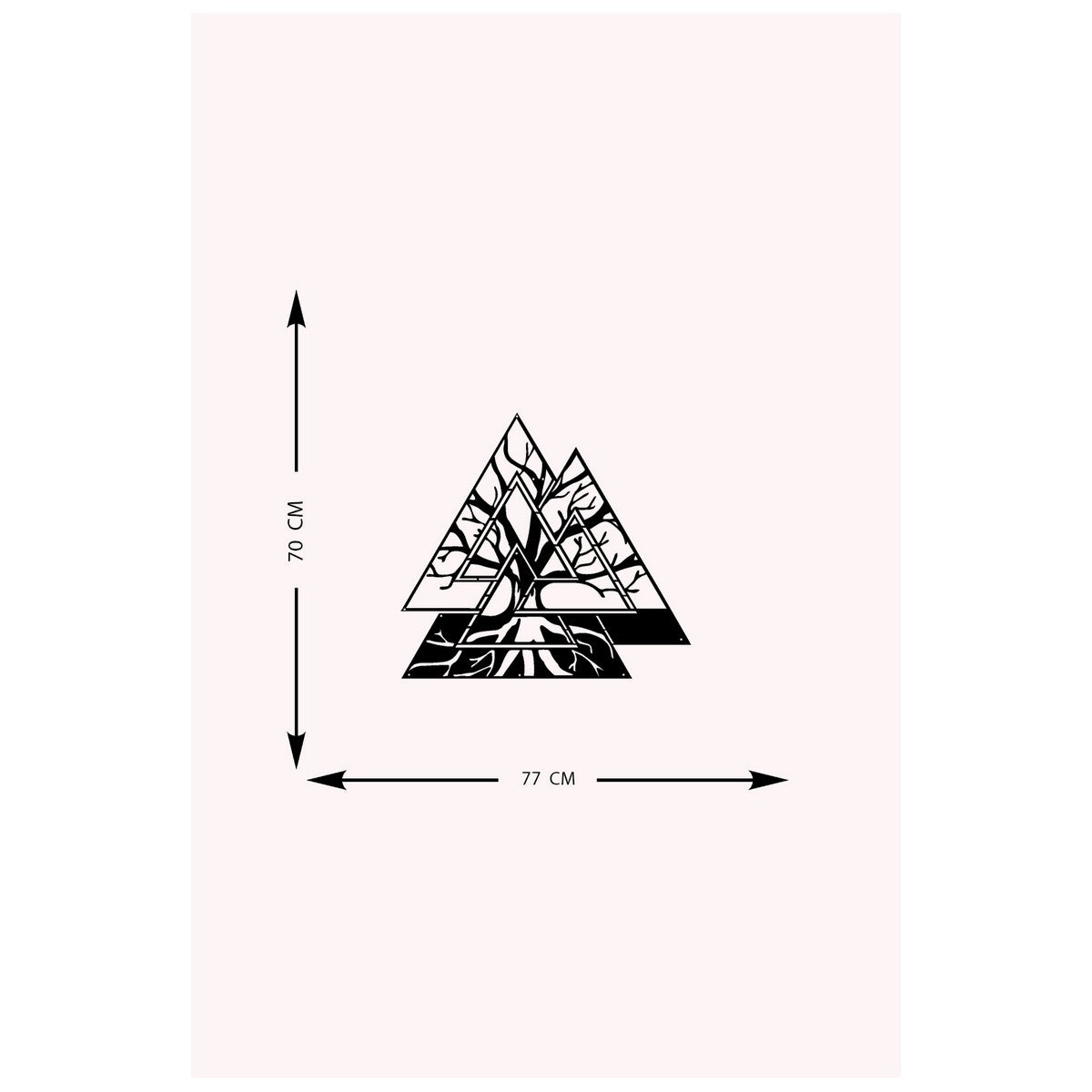 Decorazione in Metallo Albero 33, Nero, Metallo, 77x0,15x70 cm, EPIKASA