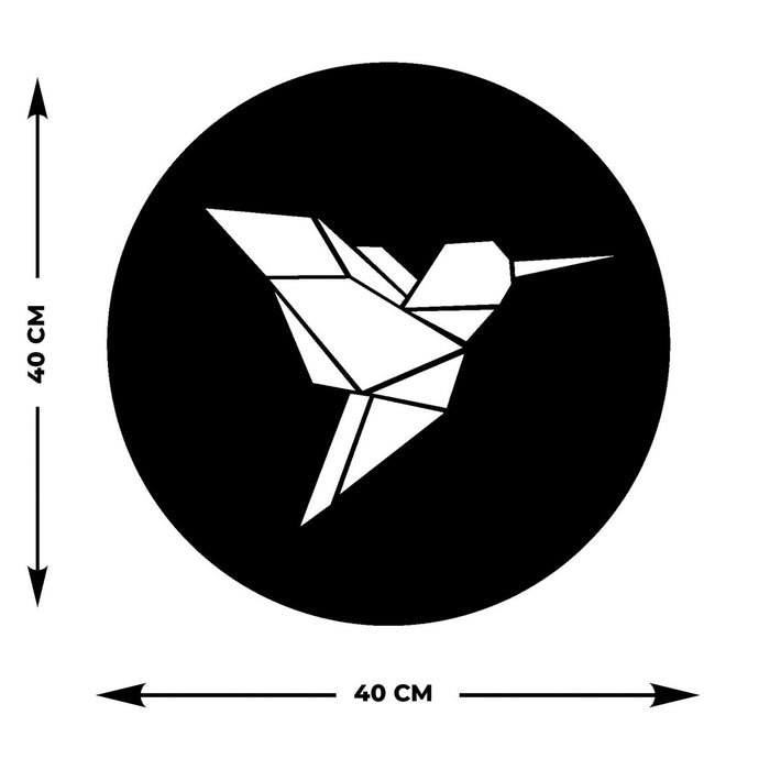 Decorazione in Metallo Colibri' 5, Nero, Metallo, 40x0,15x40 cm cm, EPIKASA