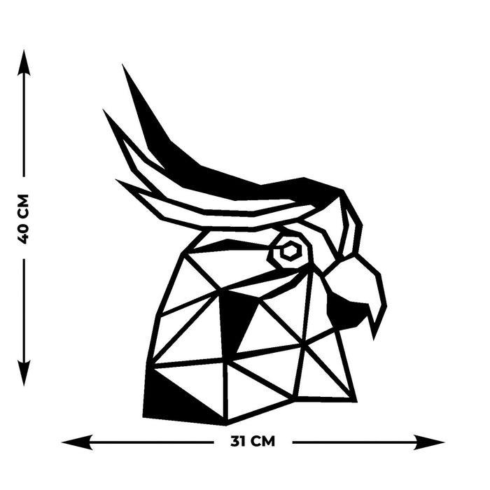 Decorazione in Metallo Pappagallo 1, Nero, Metallo, 31x0,15x40 cm, EPIKASA