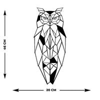 Decorazione in Metallo Gufo 12, Nero, Metallo, 20x0,15x46 cm, EPIKASA