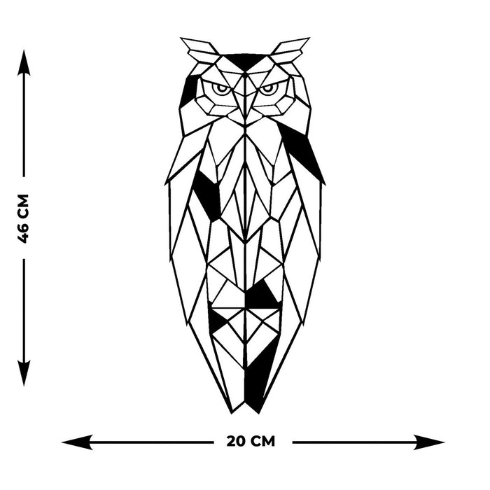 Decorazione in Metallo Gufo 12, Nero, Metallo, 20x0,15x46 cm, EPIKASA