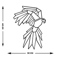 Decorazione in Metallo Pappagallo 4, Nero, Metallo, 30x0,15x40 cm, EPIKASA