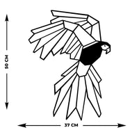 Decorazione in Metallo Pappagallo 5, Nero, Metallo, 37x0,15x50 cm, EPIKASA
