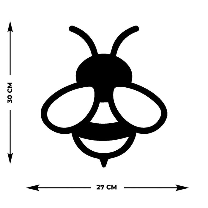 Decorazione in Metallo Ape 3, Nero, Metallo, 27x0,15x30 cm, EPIKASA