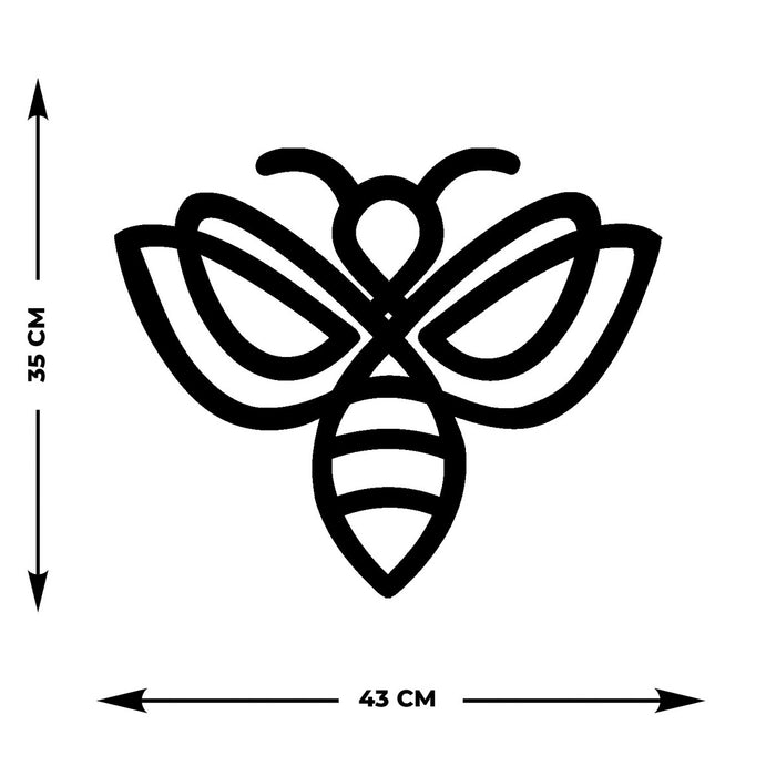 Decorazione in Metallo Ape 7, Nero, Metallo, 43x0,15x35 cm, EPIKASA