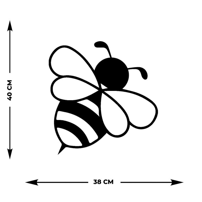 Decorazione in Metallo Ape 2, Nero, Metallo, 38x0,15x40 cm, EPIKASA