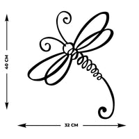 Decorazione in Metallo Libellula 1, Nero, Metallo, 32x0,15x40 cm, EPIKASA