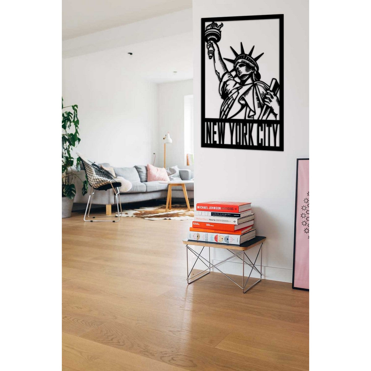 Decorazione in Metallo New York 1, Nero, Metallo, 50x0,15x78 cm, EPIKASA