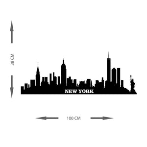 Decorazione in Metallo New York 2, Nero, Metallo, 100x0,15x38 cm, EPIKASA