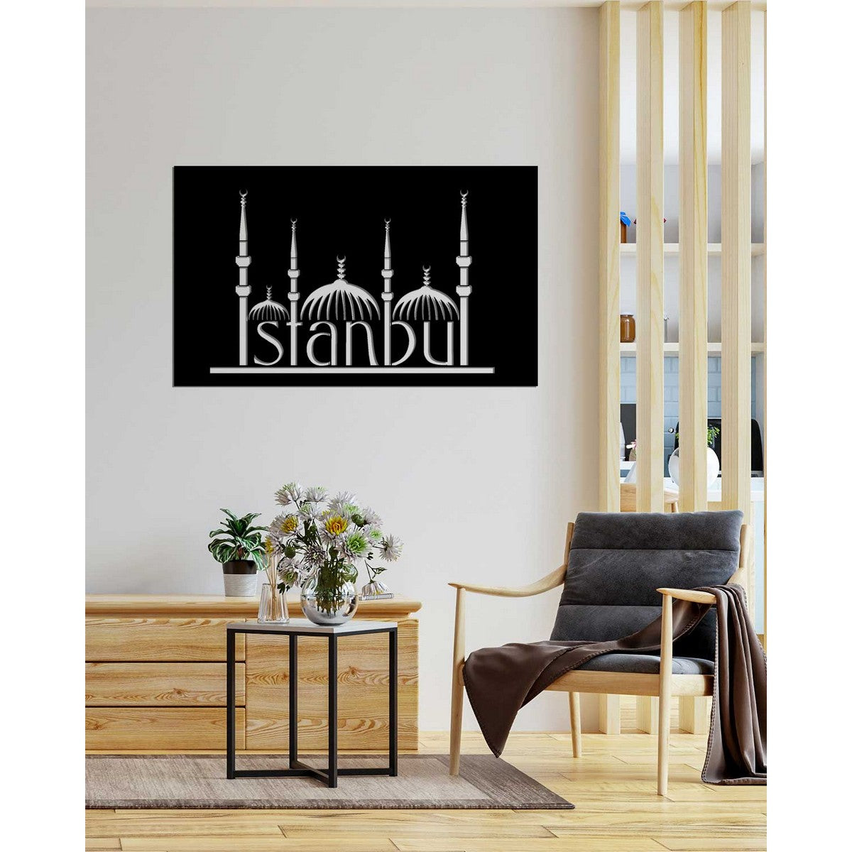 Decorazione in Metallo Istanbul, Nero, Metallo, 83x0,15x50 cm, EPIKASA