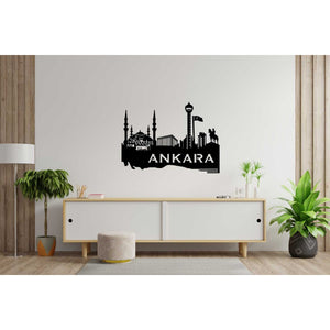 Decorazione in Metallo Ankara, Nero, Metallo, 75x0,15x55 cm, EPIKASA