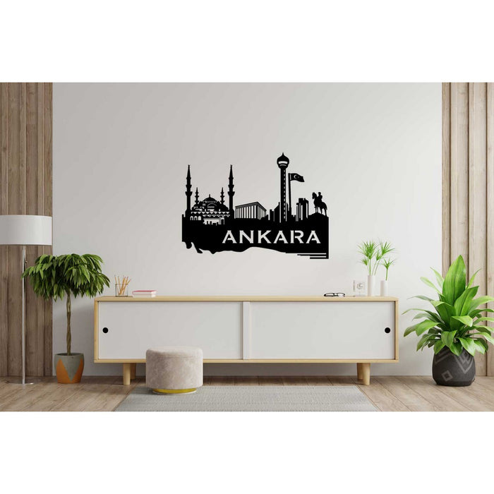 Decorazione in Metallo Ankara, Nero, Metallo, 75x0,15x55 cm, EPIKASA