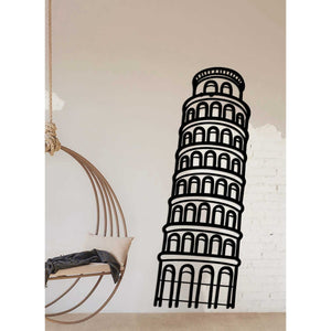 Decorazione in Metallo Torre di Pisa 2, Nero, Metallo, 30x0,15x75 cm, EPIKASA