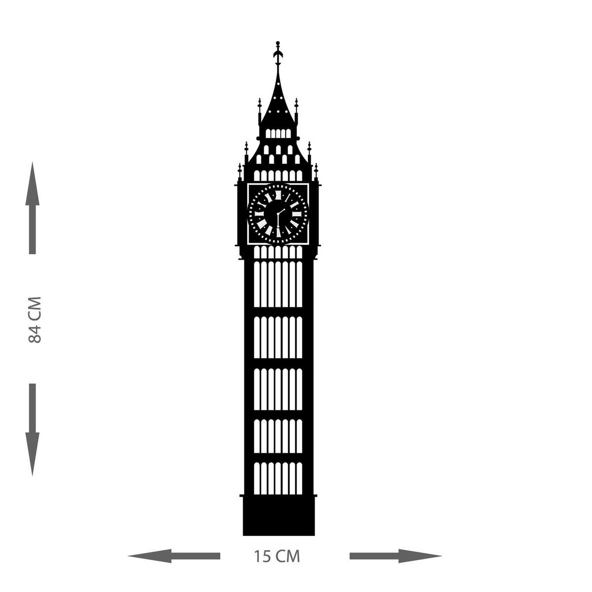 Decorazione in Metallo Big Ben, Nero, Metallo, 15x0,15x84 cm, EPIKASA