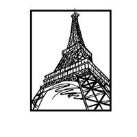 Decorazione in Metallo Torre Eiffel 4, Nero, Metallo, 64x0,15x81 cm, EPIKASA