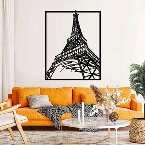 Decorazione in Metallo Torre Eiffel 4, Nero, Metallo, 64x0,15x81 cm, EPIKASA