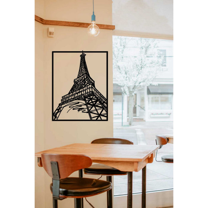 Decorazione in Metallo Torre Eiffel 4, Nero, Metallo, 64x0,15x81 cm, EPIKASA