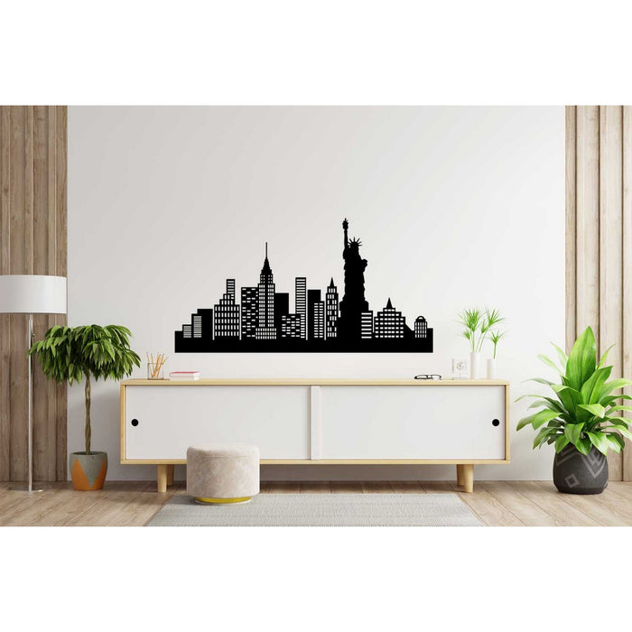 Decorazione in Metallo New York 5, Nero, Metallo, 96x0,15x50 cm, EPIKASA