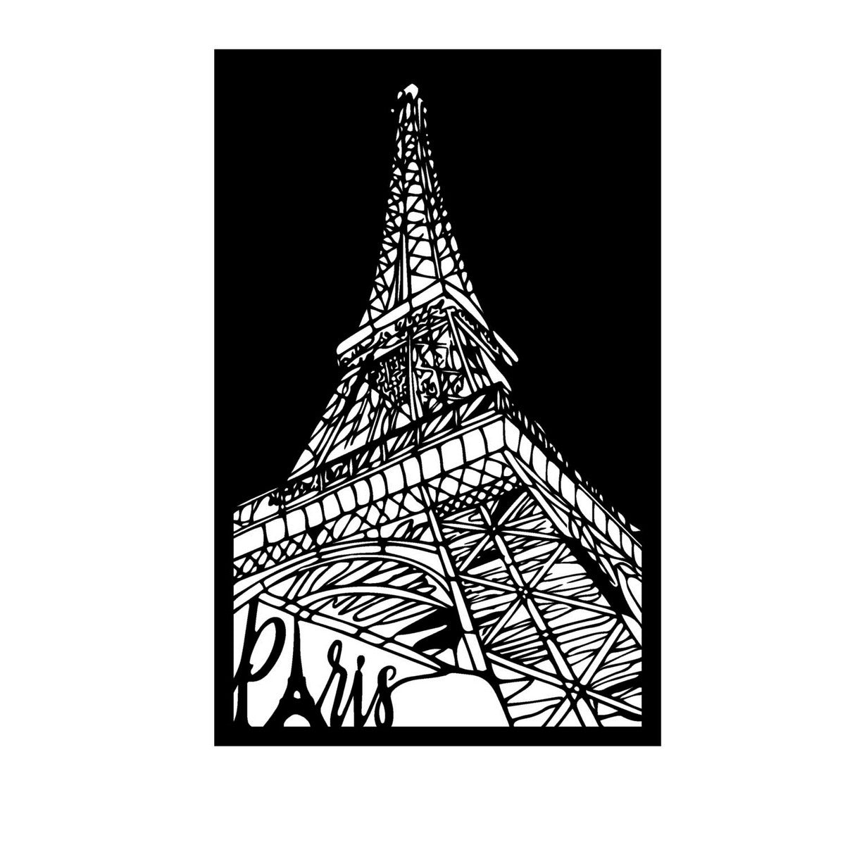 Decorazione in Metallo Torre Eiffel 5, Nero, Metallo, 45x0,15x70 cm, EPIKASA