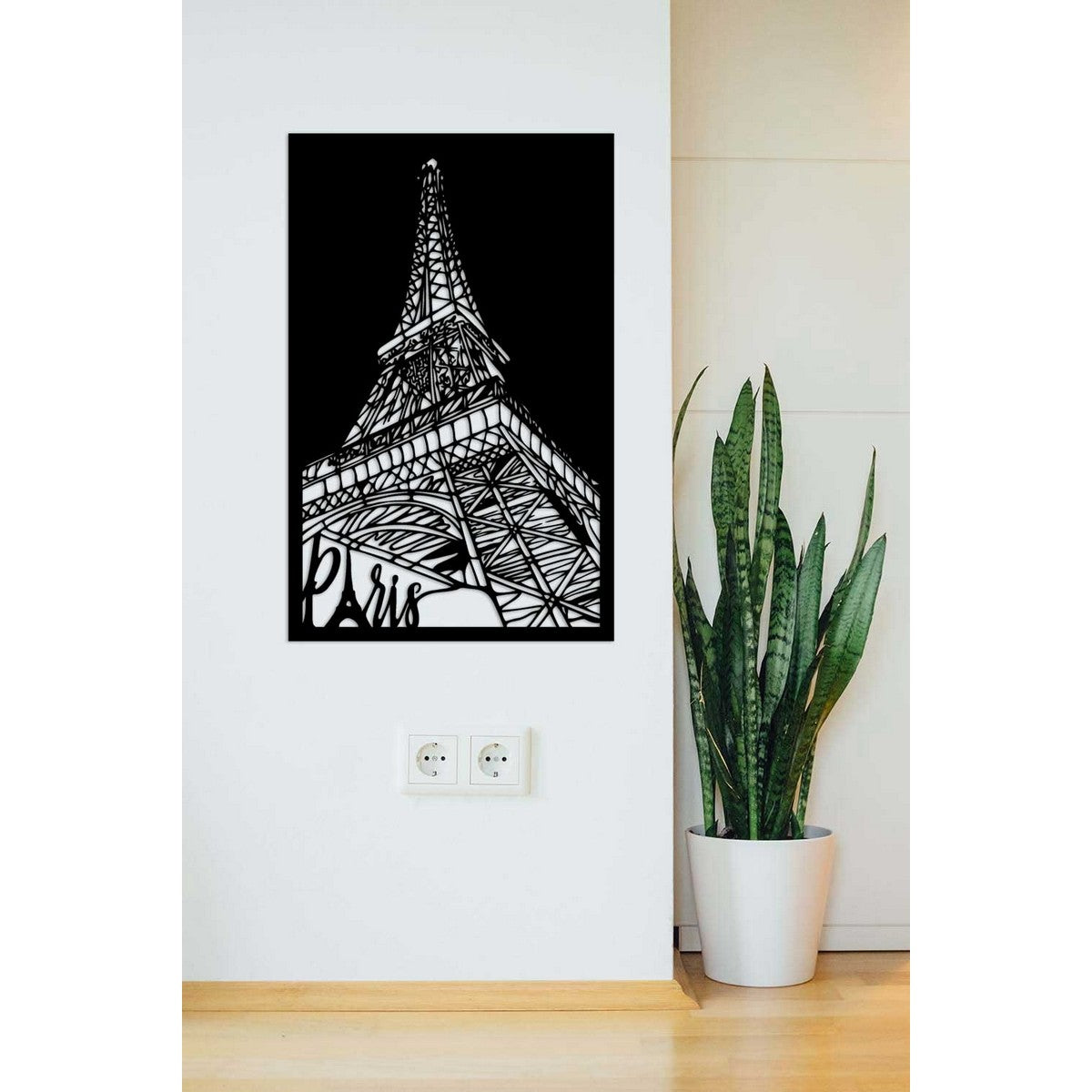 Decorazione in Metallo Torre Eiffel 5, Nero, Metallo, 45x0,15x70 cm, EPIKASA