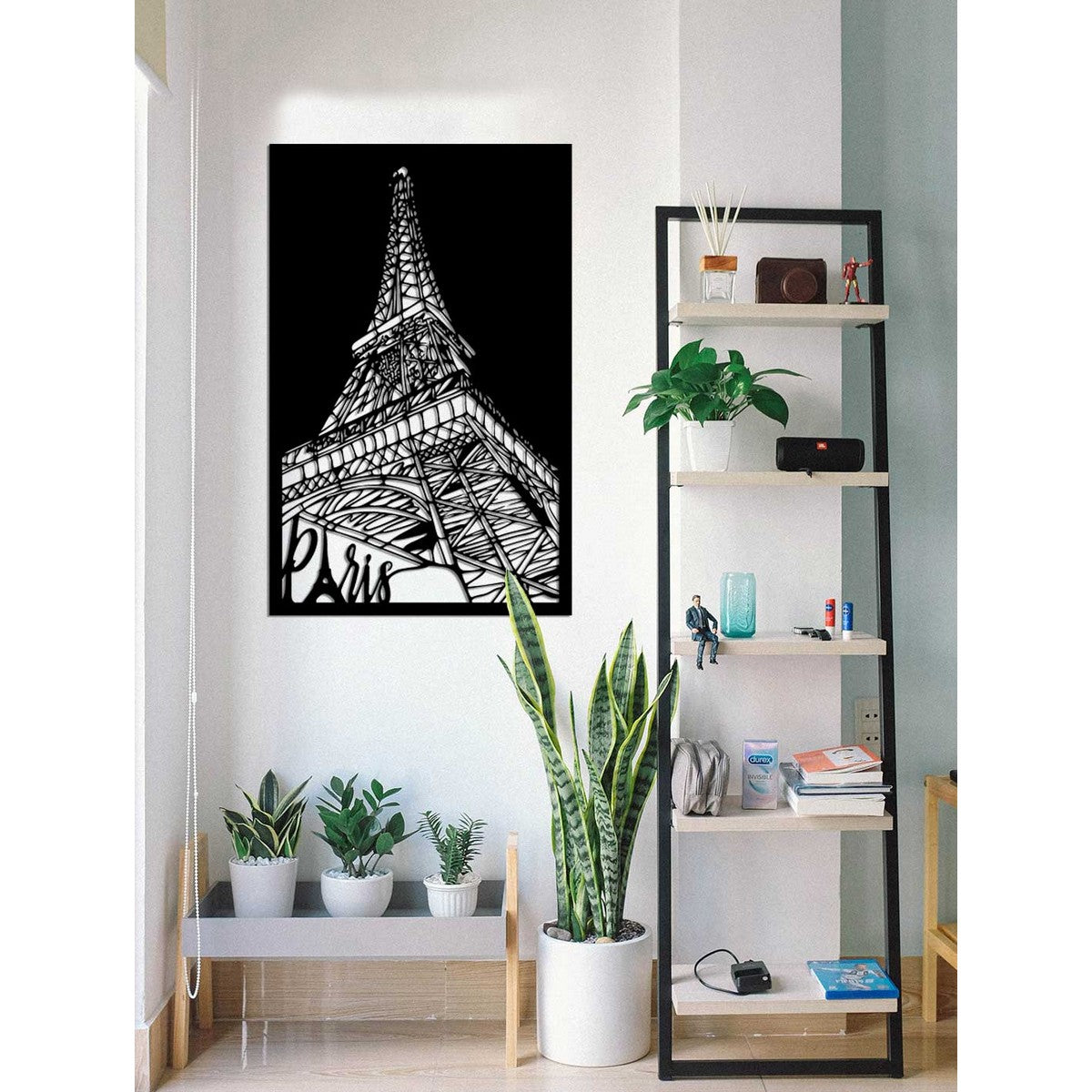 Decorazione in Metallo Torre Eiffel 5, Nero, Metallo, 45x0,15x70 cm, EPIKASA