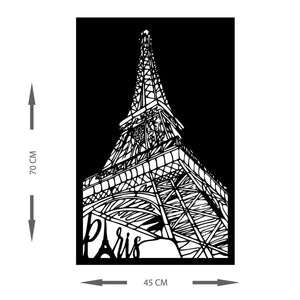 Decorazione in Metallo Torre Eiffel 5, Nero, Metallo, 45x0,15x70 cm, EPIKASA