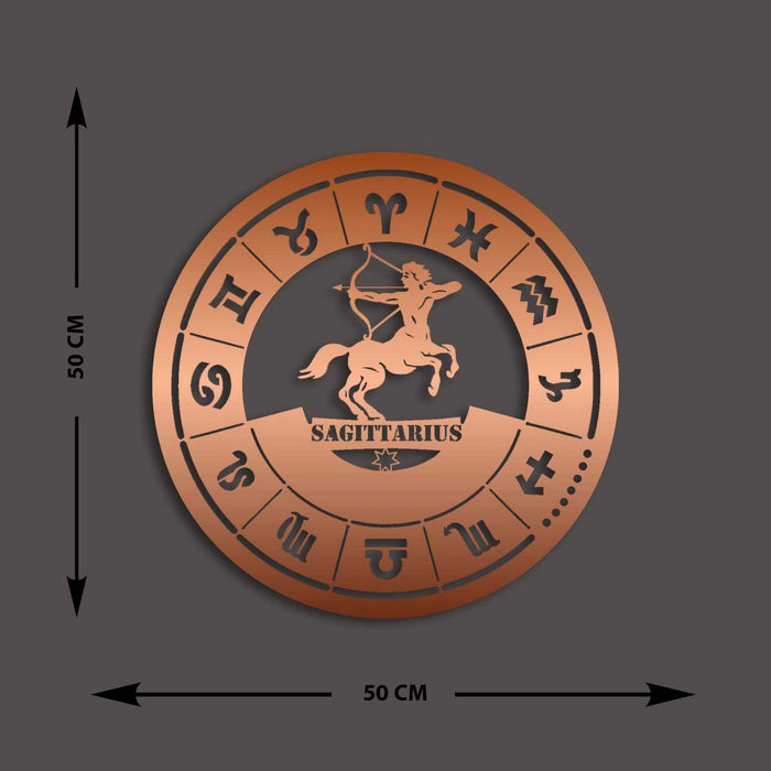 Decorazione in Metallo Oroscopo Sagittario 1, Rame, Metallo, 50x0,15x50 cm, EPIKASA