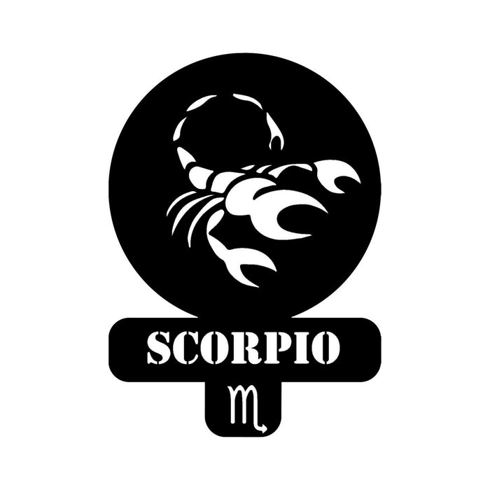 Decorazione in Metallo Oroscopo Scorpione 3, Nero, Metallo, 36x0,15x50 cm, EPIKASA