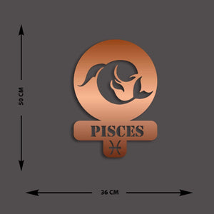 Decorazione in Metallo Oroscopo Pesci 4, Rame, Metallo, 36x0,15x50 cm, EPIKASA
