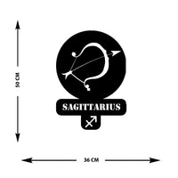 Decorazione in Metallo Oroscopo Sagittario 3, Nero, Metallo, 36x0,15x50 cm, EPIKASA