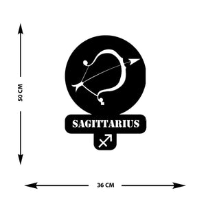 Decorazione in Metallo Oroscopo Sagittario 3, Nero, Metallo, 36x0,15x50 cm, EPIKASA