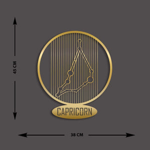 Decorazione in Metallo Oroscopo Capricorno 8, Oro, Metallo, 38x0,15x45 cm, EPIKASA