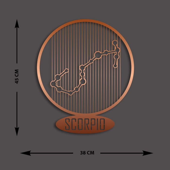 Decorazione in Metallo Oroscopo Scorpione 7, Rame, Metallo, 38x0,15x45 cm, EPIKASA