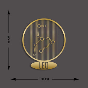 Decorazione in Metallo Oroscopo Leone 8, Oro, Metallo, 38x0,15x45 cm, EPIKASA