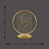 Decorazione in Metallo Oroscopo Leone 8, Oro, Metallo, 38x0,15x45 cm, EPIKASA