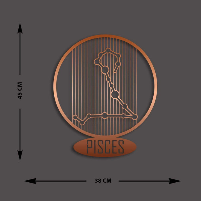 Decorazione in Metallo Oroscopo Pesci 7, Rame, Metallo, 38x0,15x45 cm, EPIKASA