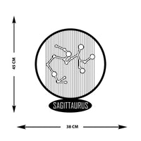 Decorazione in Metallo Oroscopo Sagittario 6, Nero, Metallo, 38x0,15x45 cm, EPIKASA