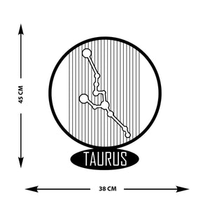 Decorazione in Metallo Oroscopo Toro 6, Nero, Metallo, 38x0,15x45 cm, EPIKASA