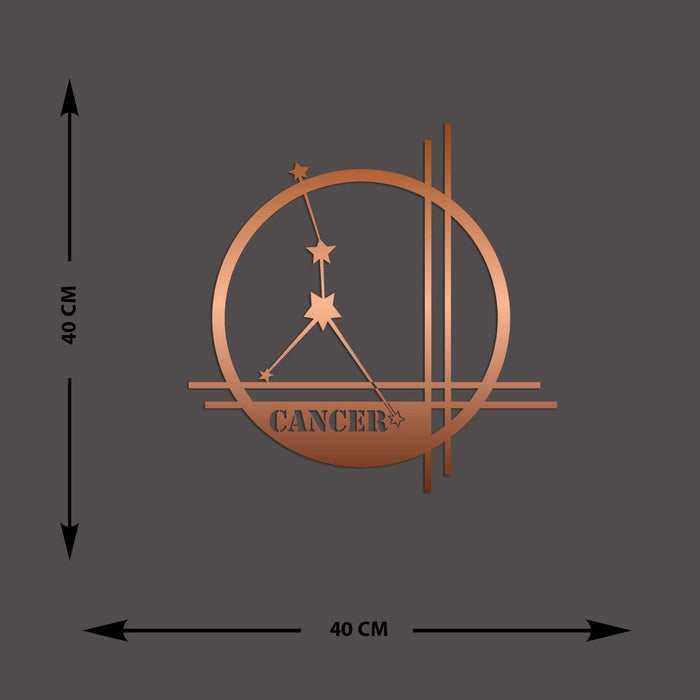Decorazione in Metallo Oroscopo Cancro 10, Rame, Metallo, 40x0,15x40 cm cm, EPIKASA